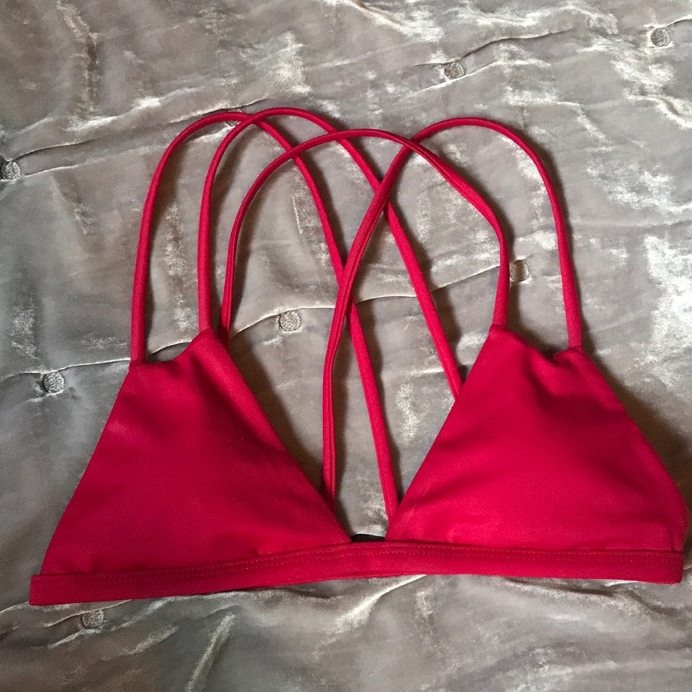 L.A HEARTS WINE MAROON BIKINI TOP